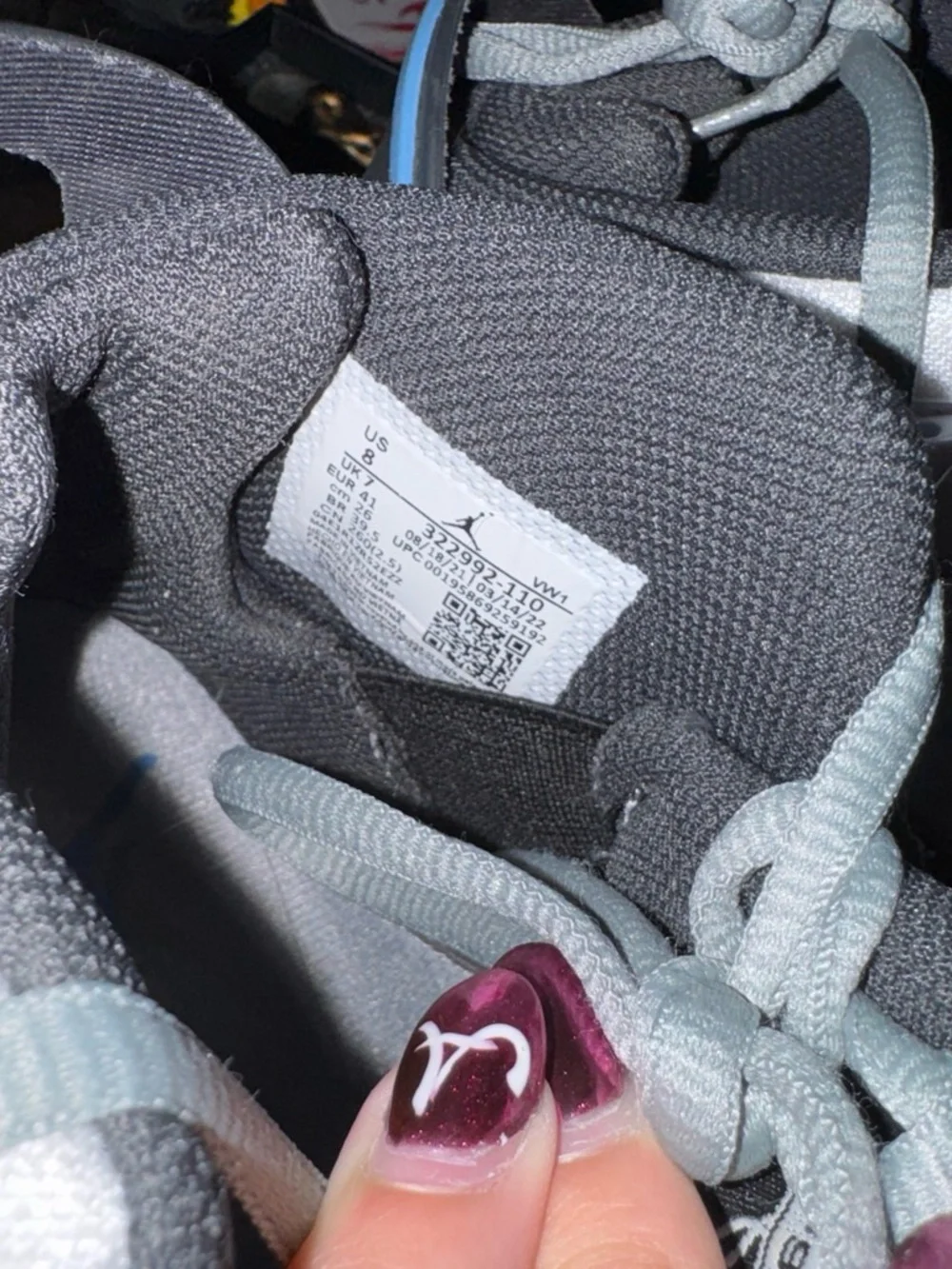Jordan Kids Gray and Light Blue Low-Top Sneakers